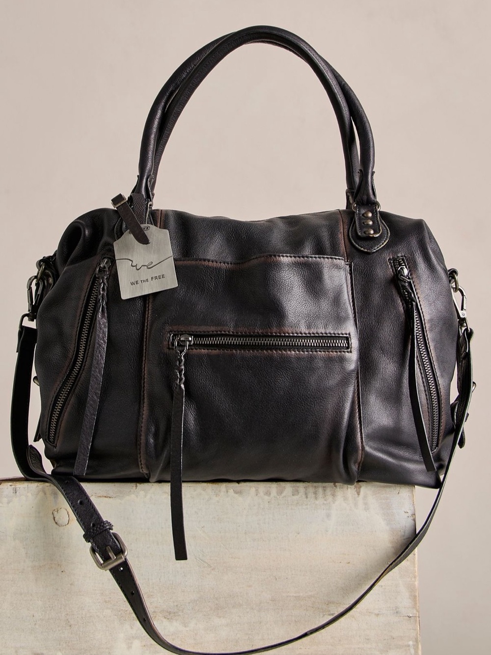 Free People Large Emerson Tote- Coal- 🆕